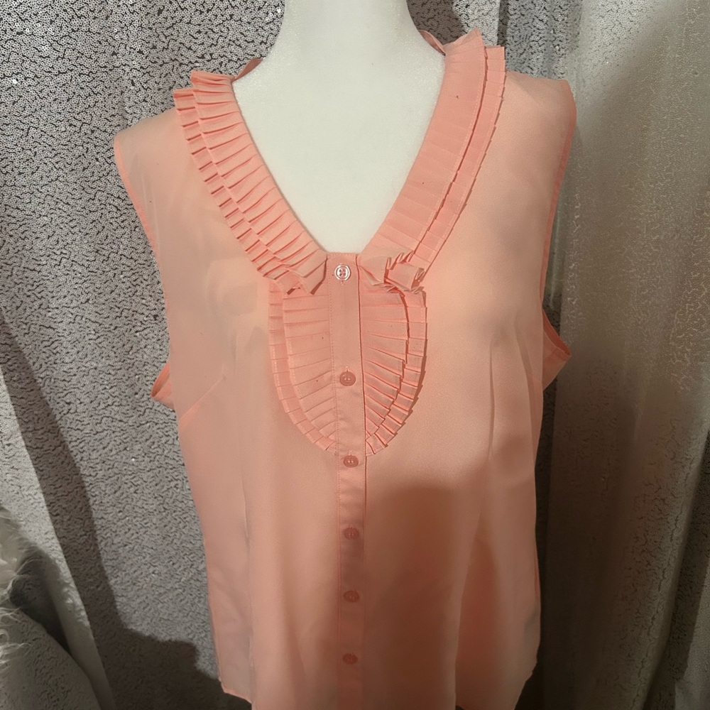 The Limited Coral Ruffle Blouse
